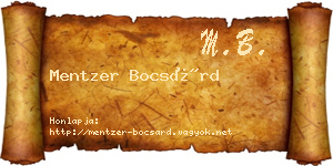 Mentzer Bocsárd névjegykártya